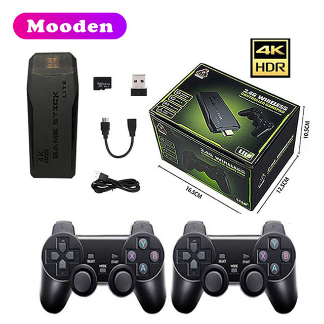 Mooden M8 Game Stick 4K Video Gaming Console HD Out 20000 Retro Games 2.4G Wireless Controller for PS1/SNES