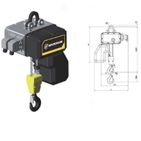 Palans électriques à chaîne NOVOCRANE NCH1 à 2 blocs avec chariot et télécommande pour les opérations de levage en usine, atelier et entrepôt
