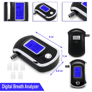 Testeur <span class=keywords><strong>alcootest</strong></span> LCD testeur d'alcool numérique testeur de pourcentage d'haleine jetable conduite en état d'ivresse analyser - Product Image 3