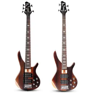 Cao Cấp 4/5 Dây Cơ Thể Rắn Guitare Bass Kit Giá Cả Phải chăng Thời Trang Gỗ Mộc Hoạt Động Pickup Điện Bass Guitar
