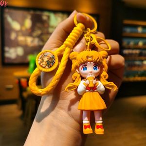 QQ femme cadeaux sac pendentif porte-clés 3D belle bande dessinée marin lait thé tasse conception porte-clés voiture clé - Product Image 5