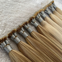 Extensions De Cheveux Nano De Luxe Pointe Russe Nano Anneau Blonde Vraies Extensions Brutes De Cabello Humano Extensions De Cheveux Humains Naturels