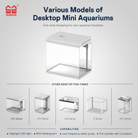 Petit aquarium SUNSUN avec filtre éponge intégré, aquarium en verre pour betta avec éclairage LED
