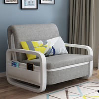 Canapé-lit moderne multifonctionnel en tissu, ensemble de chaises pliantes modulaires, canapé-lit en éponge pour salon avec structure métallique