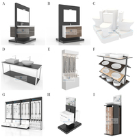 Présentoir de salle de bain indépendant Boya-L011 avec options de couleur personnalisables, affichage de prix et design esthétique