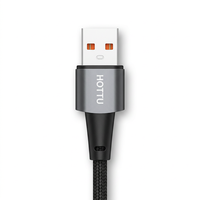 Câble de charge USB-A vers Type-C tressé noir pour smartphone, tablette, batterie externe, ordinateur portable, voiture, maison, voyage