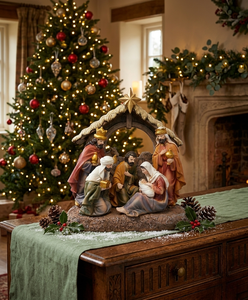 Juego <span class=keywords><strong>de</strong></span> Nacimiento Navideño <span class=keywords><strong>de</strong></span> Resina <span class=keywords><strong>de</strong></span> 8.4 Pulgadas con Estrella Dorada, Figuras <span class=keywords><strong>de</strong></span> la Sagrada Familia y los <span class=keywords><strong>Reyes</strong></span> <span class=keywords><strong>Magos</strong></span>, Decoración Tradicional para el Hogar - Product Image 2