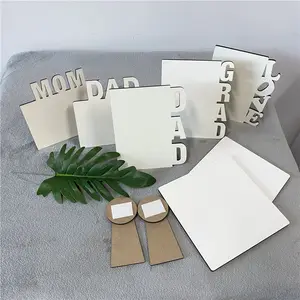 Hoge Kwaliteit Diy Blanks Sublimatie Hardboard Houten Glosy Wit Fotolijst Mdf Foto Panel Voor Aangepaste Geschenken Vader Moeder