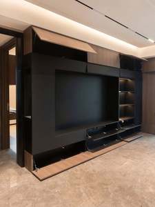 ตู้ทีวีไม้ดีไซน์วิลล่าใหม่หรูหราปรับแต่งได้เฟอร์นิเจอร์ห้องรับแขกทันสมัยแผงร่วมสมัย - Product Image 6