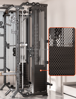 Cage de musculation robuste avec 7 niveaux °   Barre Smith inclinée, système d'entraînement par câble intégré, entraînement de la poitrine pour des exercices de force pour tout le corps