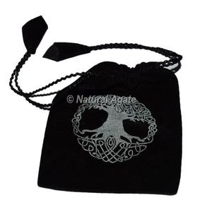 Black Pouch With <b>Tree</b> of Life Symbol Printed - Product Image 1