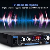 Amplificateur de puissance numérique AK35 BT avec lecteur de carte USB et radio, 2.0 canaux audio, pour voiture et maison