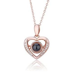 Collar con Colgante Unisex de Plata de Ley con Proyección de <span class=keywords><strong>Te</strong></span> <span class=keywords><strong>Amo</strong></span> en 100 <span class=keywords><strong>Idiomas</strong></span> Diferentes, Collar de Boda Vintage - Product Image 1