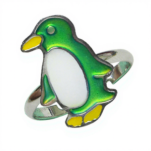 Bague d'humeur Philcha Fashion pour enfants, ajustable, motif pingouin mignon, changeant de couleur, bijou idéal pour un cadeau - Product Image 1
