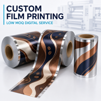 Service d'impression numérique personnalisée de films plastiques à faible MOQ pour rouleaux laminés PET AL PE pour café avec logo personnalisé