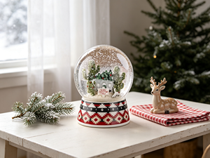 Globo de Nieve Navideño LED Personalizado, Hecho a Mano con Resina, Cactus del Desierto del Suroeste, Vaquero Pintado a Mano, Personalizable, 10 cm, Decoración Navideña - Product Image 2
