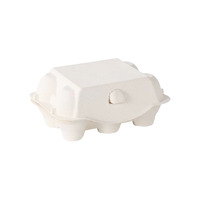 Boîte à œufs en pulpe de bagasse naturelle, 6 compartiments, biodégradable, en fibre de canne à sucre, pour l'emballage d'œufs de poule frais