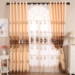 <span class=keywords><strong>Pas</strong></span> <span class=keywords><strong>cher</strong></span> en gros luxe broderie floral rideau de fenêtre pure ensemble salon chambre - Product Image 2