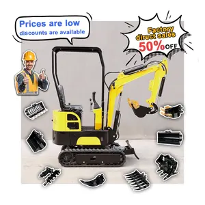 Free Shipping Hot Selling By Manufacturers Excavator Mini Diesel Small Compact Wheel Chinese Digger Machine