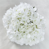 Bunga Hydrangea Sutra Berkualitas Tinggi, Ukuran Besar, 5 Tangkai, Warna Putih Biru, untuk Dekorasi Meja Pernikahan dan Hotel