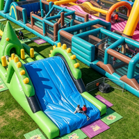 Parcours d'obstacles gonflable géant personnalisé pour parc d'attractions