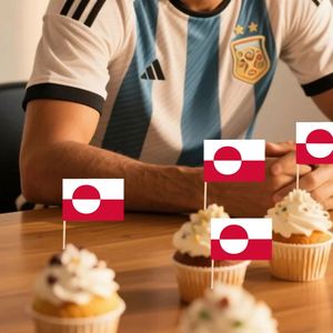 Banderas de Pastel Desechables Personalizadas al por Mayor de 3.5x2.5cm para Eventos Deportivos, Juego de Pelota con Palillo de Greenland - Product Image 5