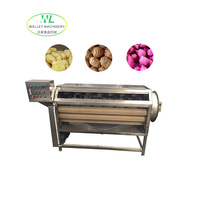 Industriële gemotoriseerde roestvrijstalen taro-aardappel-groente schil- en wasmachine voor commerciële fruit- en groenteverwerking