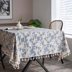 Nappe en lin de coton vintage Bubaba avec glands housse anti-poussière pour <span class=keywords><strong>Table</strong></span> <span class=keywords><strong>basse</strong></span> domestique en gros - Product Image 1