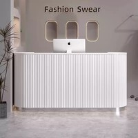 Comptoirs de réception tendance en MDF pour magasins de vêtements de bureau, centres commerciaux, spas, salons de beauté, salons de coiffure, entreprises et cliniques