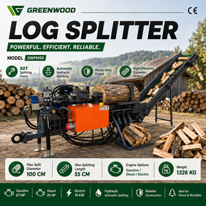 <span class=keywords><strong>Fendeuse</strong></span> de <span class=keywords><strong>bois</strong></span> hydraulique GWPM50 de <span class=keywords><strong>50</strong></span> tonnes avec convoyeur, alimentation essence, diesel ou électrique - Product Image 1
