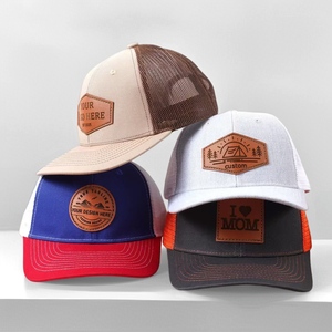 Gorras de Cuero Personalizadas con Logotipo, Gorras de Alta Calidad con Parche de Cuero 3D de 6 Paneles, Gorras Clásicas Estilo Trucker 112 - Product Image 5