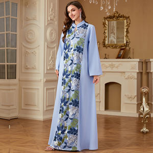 عباية عيدية متواضعة من الكويت بمقاس كبير للنساء حفلات دبي كباية إسلامية برقبة حرف V مصنوعة من البوليستر للتنفس - Product Image 4