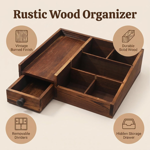 Boîte à parfum en bois à 6 compartiments réglables pour <span class=keywords><strong>homme</strong></span> et femme, boîte de présentation de luxe en bois pour parfum - Product Image 6