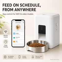 Distributeur automatique intelligent de nourriture pour animaux de compagnie 2L avec caméra WiFi, écran LCD, nettoyage facile, programmable, pour chats et chiens, bol en acier inoxydable, prise US EU UK