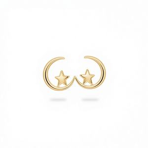 Pendientes de Aro Golden Star E3147, Chapados en Oro, Minimalistas, Unisex, para Uso Diario, Joyería Fina - Product Image 1