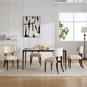 Ensemble de 2 chaises de salle à manger en bois, chaises de cuisine modernes rembourrées en tissu - Product Image 2