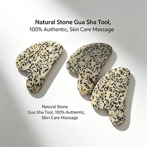 Strumento Gua Sha Personalizzato in Diaspro Dalmatino per Massaggio Facciale e Cura della Pelle - Product Image 2