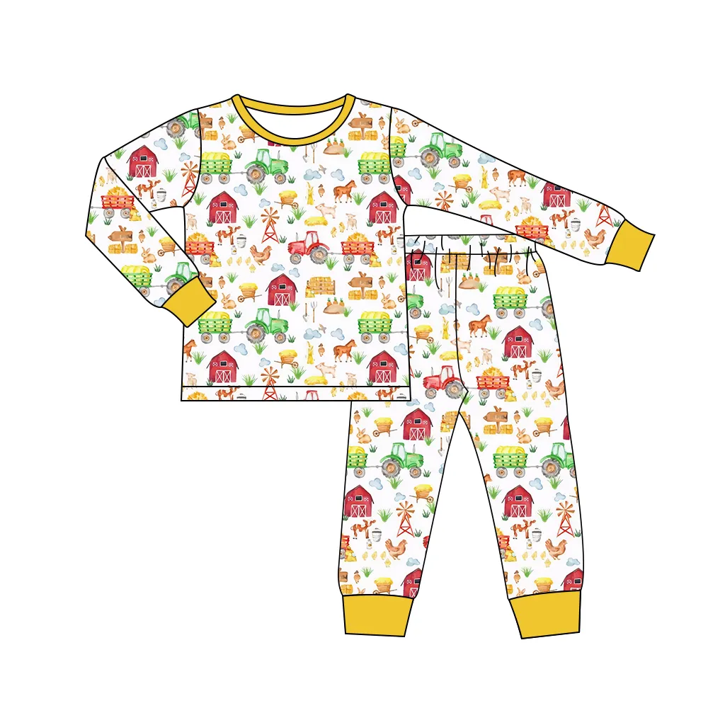 Vente en gros Vêtements pour enfants en coton bambou personnalisés Pyjamas pour enfants respirants Homewear Sleepwear pour bébés et enfants