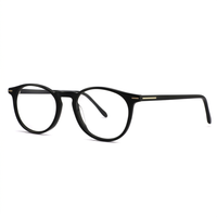 BOA1254 Monture de lunettes unisexe classique ronde en acétate massif à monture complète avec charnière métallique durable, lunettes optiques pour usage quotidien