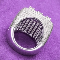 Bague Bling Bling Hip Hop en Argent Massif 925 Sertie Moissanite Coupe Baguette VVS Testée Diamant, Idéale pour Hommes et Femmes