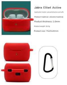 Étuis pour écouteurs antichoc pour <span class=keywords><strong>Jabra</strong></span> Elite 4, en TPU souple, avec crochet anti-perte - Product Image 5