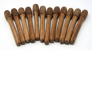 Wooden Honey Dipper Stick Natural Material Round Shape Polished Finish Reusable High Quality Kitchen for Tabletop Use - Product Image 1