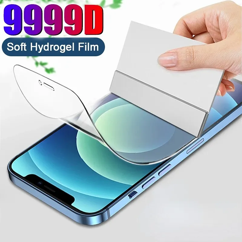 Film de Protection Complet Hydrogel 3D pour iPhone 14, TPU, Ultra Mince, Protecteur d'Écran, Gel de Protection pour iPhone 14 Pro Max