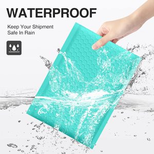 Teal Opaque Padded Bubble Mailers, Self-Seal Waterproof Shipping Envelopes for Jewelry, Cosmetics and Small Business <b>Packaging</b> - Product Image 2