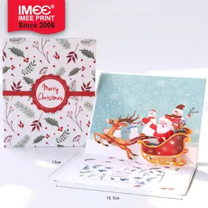 IMEE 3D החג שמח שנה טובה ברכה כרטיס חג המולד כרטיס הדפסת אפריקאי אמריקאי כרטיסי חג המולד