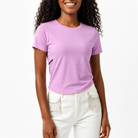 T-shirt de sport pour femme à séchage rapide, col rond, coupe ajustée, respirant, manches courtes, idéal pour le yoga, la course, la gym et l'entraînement, conception OEM
