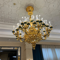 Grand lustre en cristal doré à plusieurs niveaux, grande suspension lumineuse pour villa, salle de banquet, décoration de plafond haut