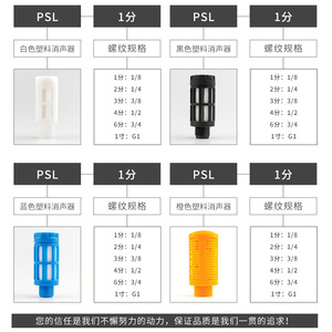 Silencieux pneumatique en plastique Ruilang Pt1 2 Pt3 8 Pt1 4 Pt1 8 à filetage externe pour outils pneumatiques - Product Image 4