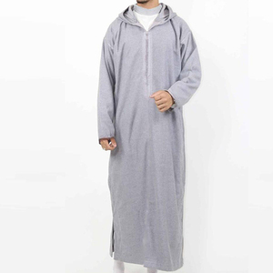 Ccy批发定制Abaya Jellaba男士伊斯兰Kameez Thobe新款阿拉伯男士连帽衬衫穆斯林长袍Musulamne Boubou男士连衣裙 - Product Image 4