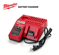 Chargeur de batterie Li-ion 12V/18V Milwaukee à charge rapide pour outils électriques, construction en plastique et métal